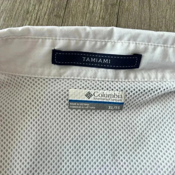 Mens Columbia Tamiami White Long Sleeve Shirt - XL - Picture 8 of 8